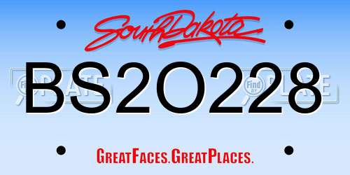 BS2O228 South Dakota License Plate