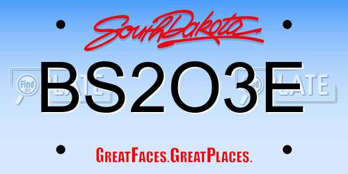 BS2O3E South Dakota License Plate