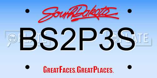 BS2P3S South Dakota License Plate