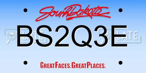 BS2Q3E South Dakota License Plate