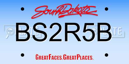 BS2R5B South Dakota License Plate