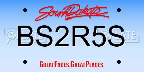 BS2R5S South Dakota License Plate