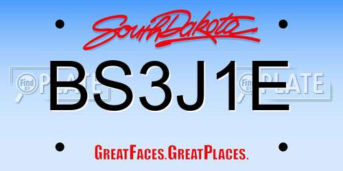 BS3J1E South Dakota License Plate