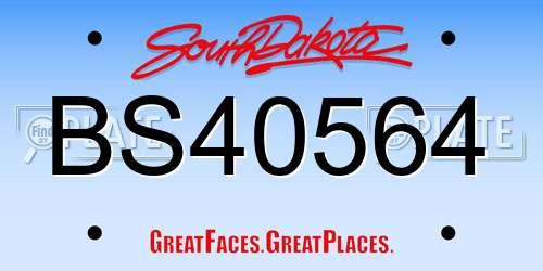 BS40564 South Dakota License Plate