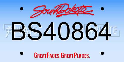 BS40864 South Dakota License Plate