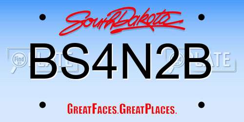 BS4N2B South Dakota License Plate