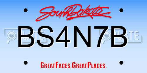 BS4N7B South Dakota License Plate