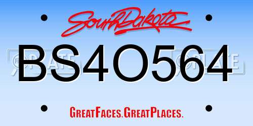 BS4O564 South Dakota License Plate