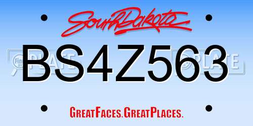 BS4Z563 South Dakota License Plate