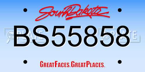 BS55858 South Dakota License Plate