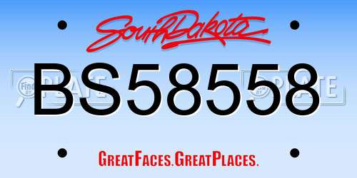 BS58558 South Dakota License Plate