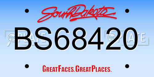 BS68420 South Dakota License Plate