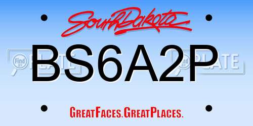 BS6A2P South Dakota License Plate
