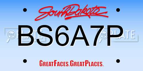 BS6A7P South Dakota License Plate