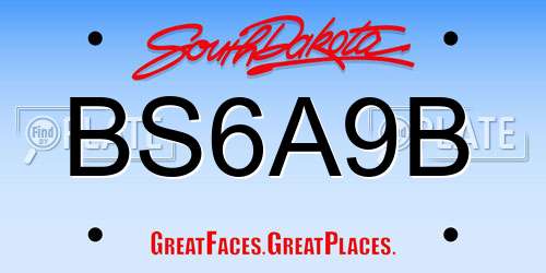 BS6A9B South Dakota License Plate