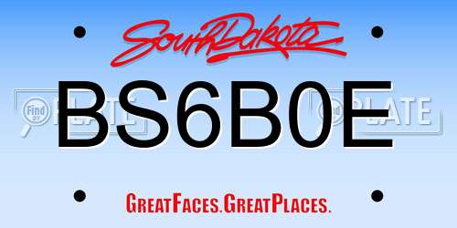 BS6B0E South Dakota License Plate