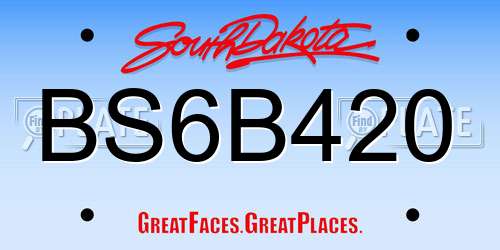BS6B420 South Dakota License Plate