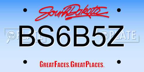 BS6B5Z South Dakota License Plate
