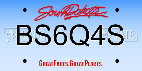BS6Q4S South Dakota License Plate