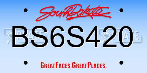 BS6S420 South Dakota License Plate