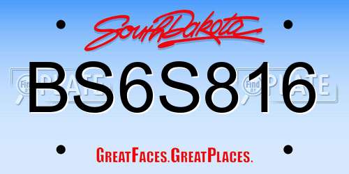BS6S816 South Dakota License Plate