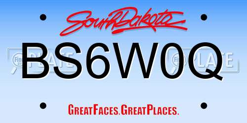 BS6W0Q South Dakota License Plate