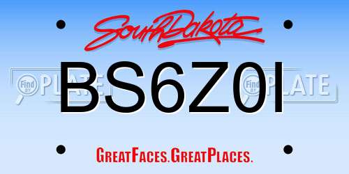BS6Z0I South Dakota License Plate
