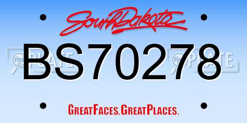 BS70278 South Dakota License Plate