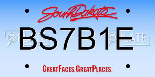 BS7B1E South Dakota License Plate