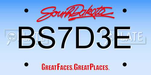 BS7D3E South Dakota License Plate