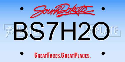 BS7H2O South Dakota License Plate