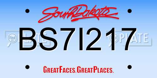 BS7I217 South Dakota License Plate