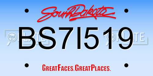 BS7I519 South Dakota License Plate