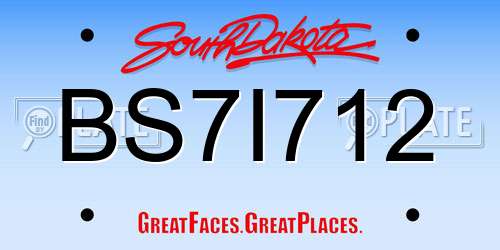 BS7I712 South Dakota License Plate