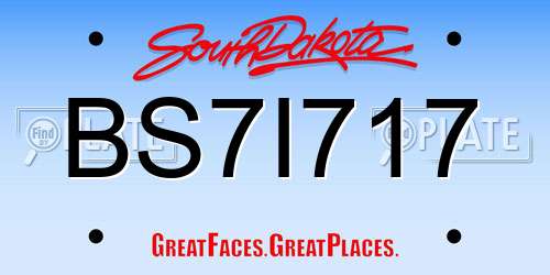 BS7I717 South Dakota License Plate