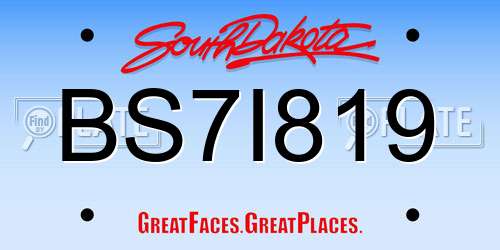 BS7I819 South Dakota License Plate
