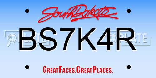 BS7K4R South Dakota License Plate