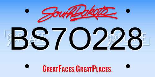 BS7O228 South Dakota License Plate