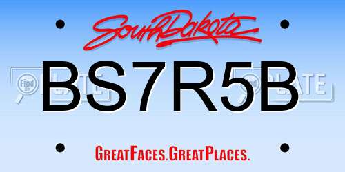 BS7R5B South Dakota License Plate