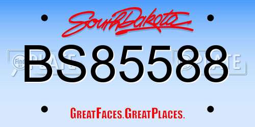 BS85588 South Dakota License Plate