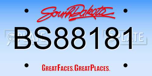 BS88181 South Dakota License Plate