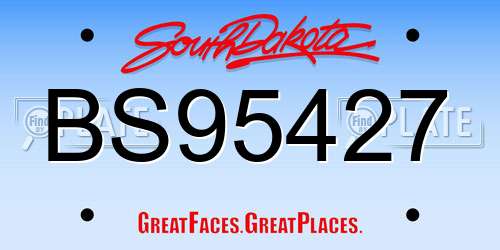 BS95427 South Dakota License Plate