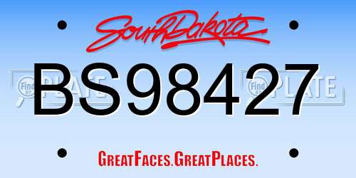 BS98427 South Dakota License Plate