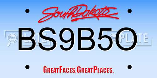 BS9B5O South Dakota License Plate