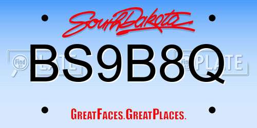 BS9B8Q South Dakota License Plate