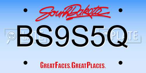 BS9S5Q South Dakota License Plate