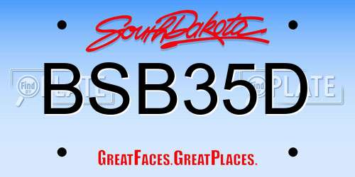 BSB35D South Dakota License Plate