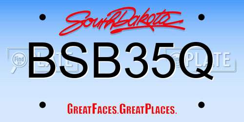 BSB35Q South Dakota License Plate