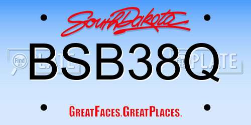 BSB38Q South Dakota License Plate