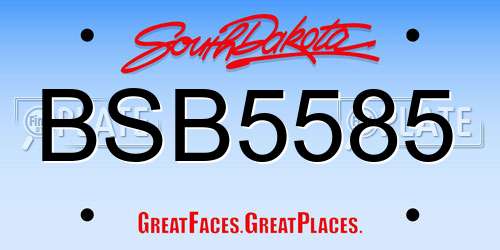 BSB5585 South Dakota License Plate